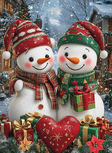 Heartwarming Snowman Couple Christmas Puzzle | MakeYourPuzzles